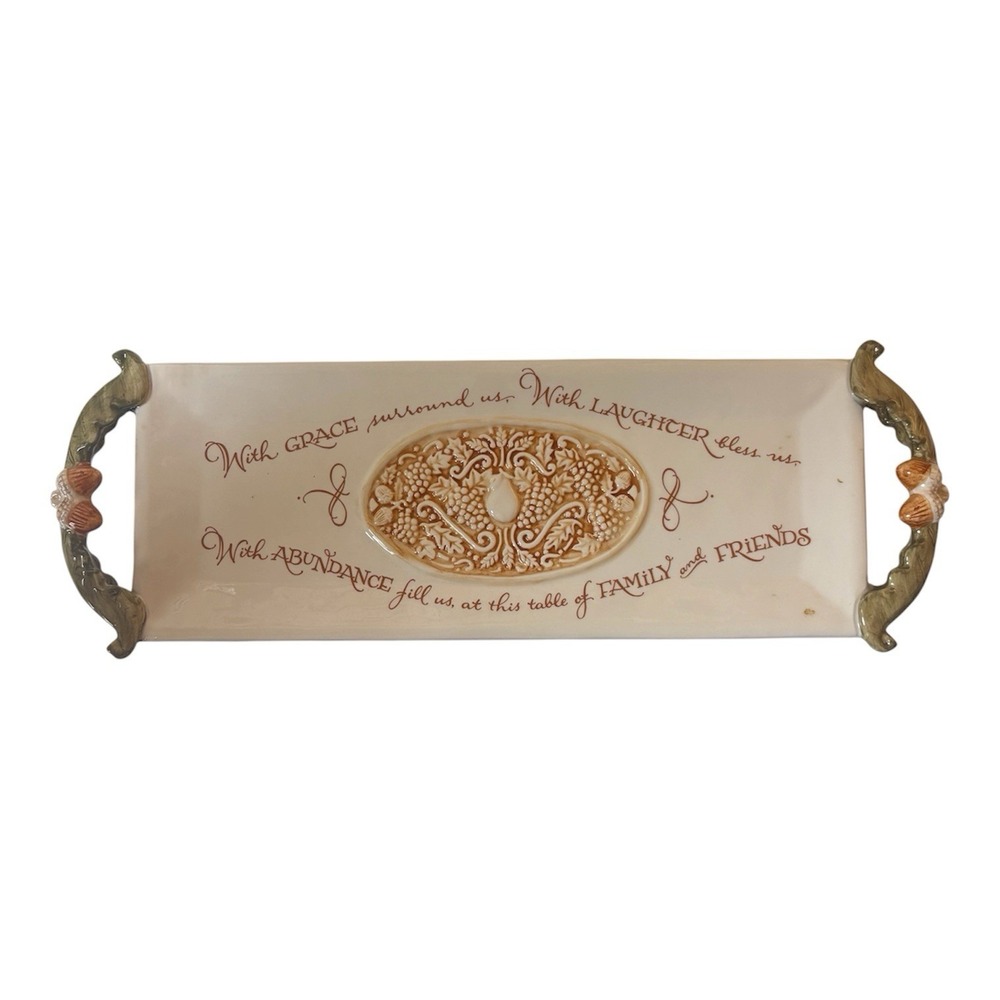 Amscan Home Pottery Thanksgiving Blessing Rectangle Tray